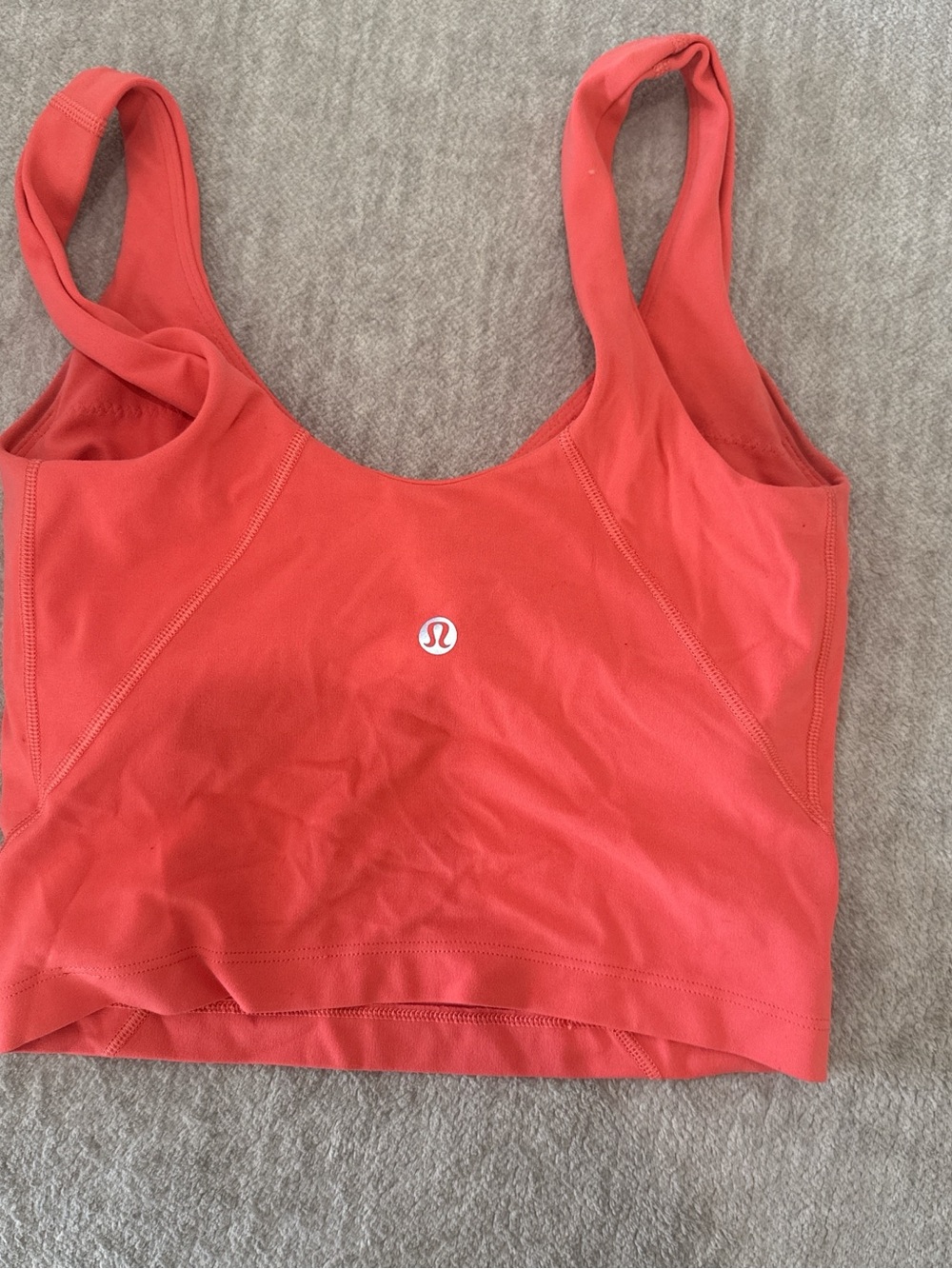lululemon athletica Coral-Red Sports Bra Crop